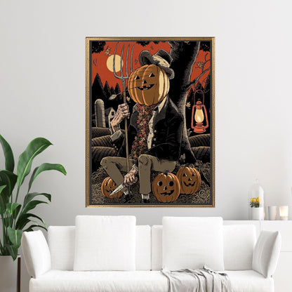 Pumpkin 3D Halloween Bridesmaid Canvas Print