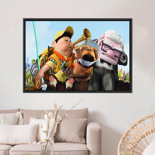 Modern Canvas Gift: Carl And Russell Poster, Bridesmaid Gifts, Dog Canvas Home Decoration