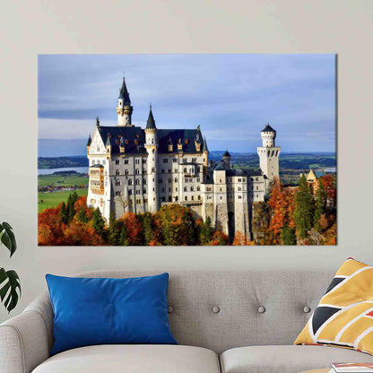 Boho Neuschwanstein Castle City Landscape Canvas Print