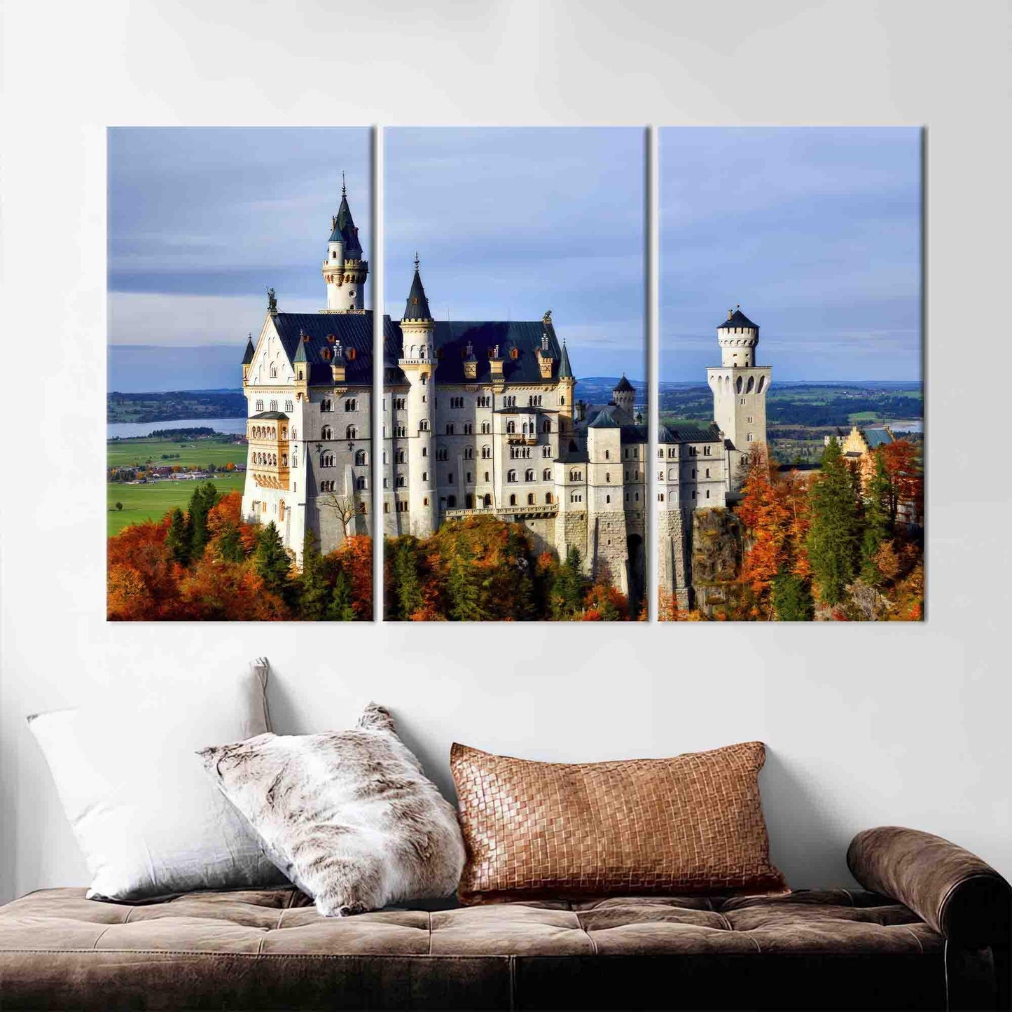 Boho Neuschwanstein Castle City Landscape Canvas Print