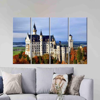Boho Neuschwanstein Castle City Landscape Canvas Print