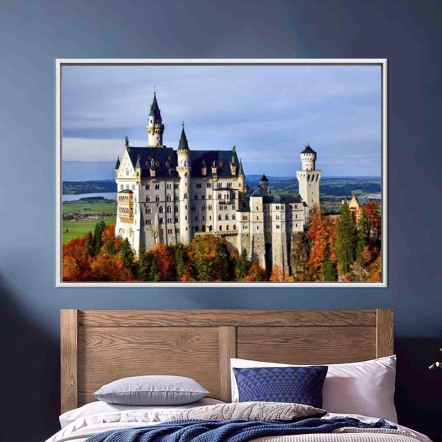 Boho Neuschwanstein Castle City Landscape Canvas Print