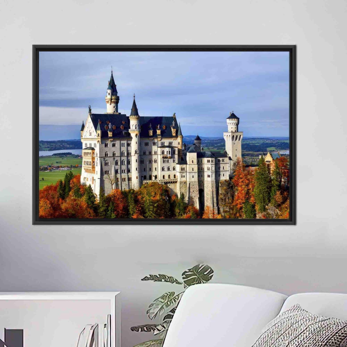 Boho Neuschwanstein Castle City Landscape Canvas Print
