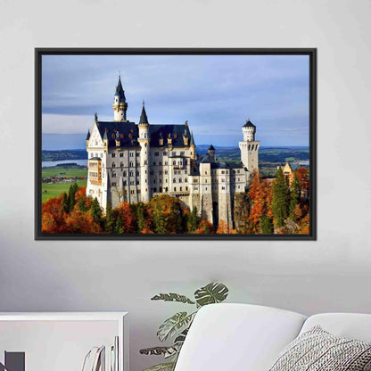 Boho Neuschwanstein Castle City Landscape Canvas Print