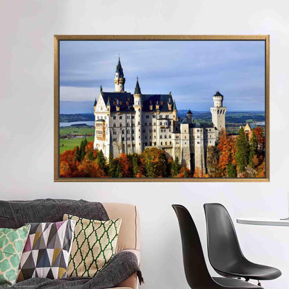 Boho Neuschwanstein Castle City Landscape Canvas Print