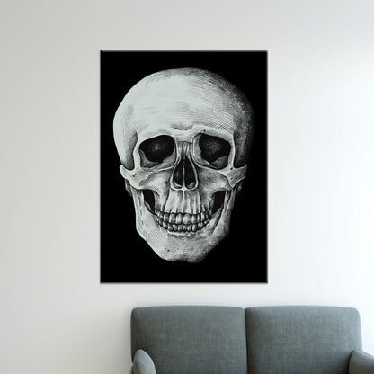 Modern Black Skull Artwork Canvas Print, Man Cave Wall Decor, Personalized Gift for Dad