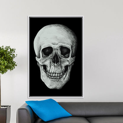 Modern Black Skull Artwork Canvas Print, Man Cave Wall Decor, Personalized Gift for Dad