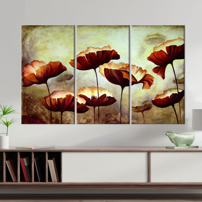Modern Floral Canvas Print, Trendy Botanical Wall Art, Minimalist Flowers Painting, Personalized