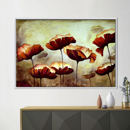 Modern Floral Canvas Print, Trendy Botanical Wall Art, Minimalist Flowers Painting, Personalized