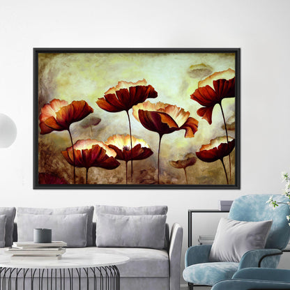 Modern Floral Canvas Print, Trendy Botanical Wall Art, Minimalist Flowers Painting, Personalized