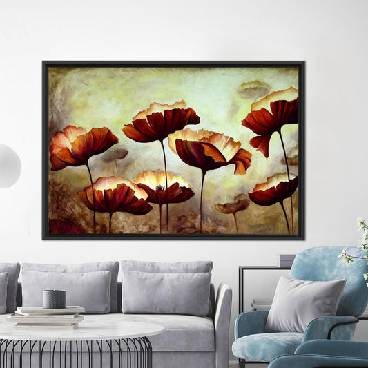 Modern Floral Canvas Print, Trendy Botanical Wall Art, Minimalist Flowers Painting, Personalized