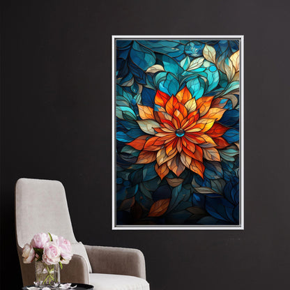 Blue Stained Hangings Living Colorful Canvas Print