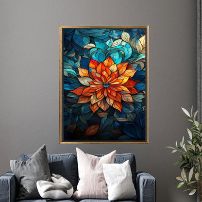 Blue Stained Hangings Living Colorful Canvas Print