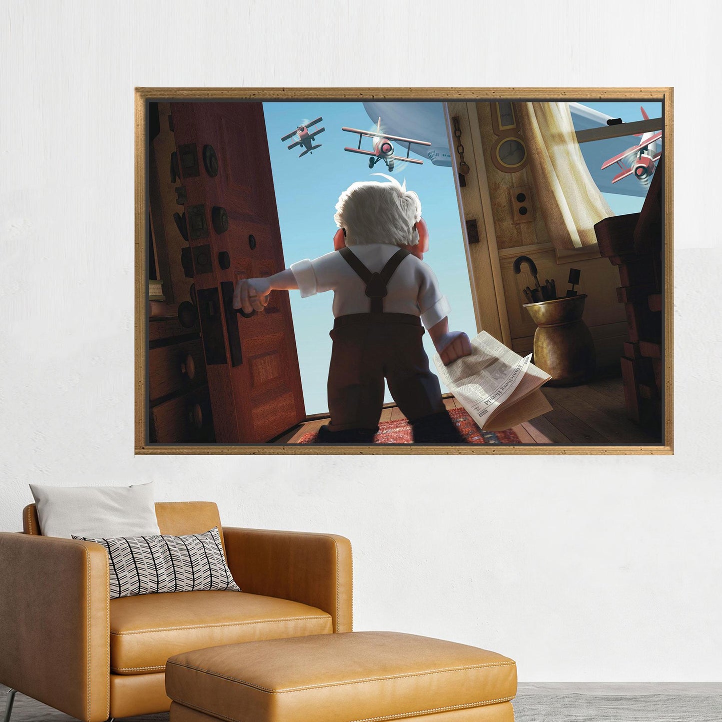Modern Carl Fredricksen Canvas Decor: Personalized Cartoon Wall Art for Kids Room