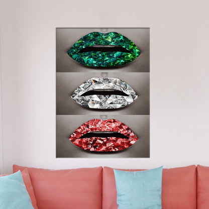 Three Shimmery Lip Bedroom Canvas Print