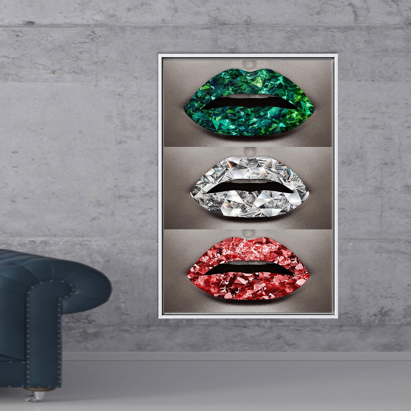 Three Shimmery Lip Bedroom Canvas Print