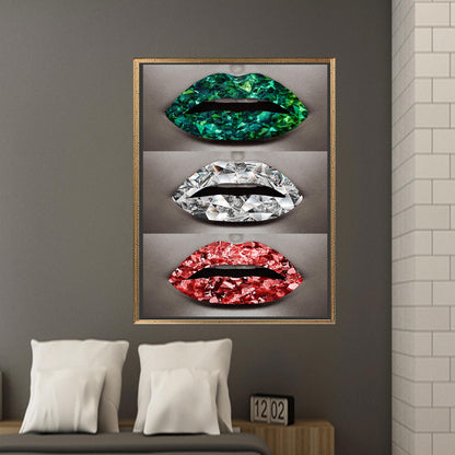 Three Shimmery Lip Bedroom Canvas Print