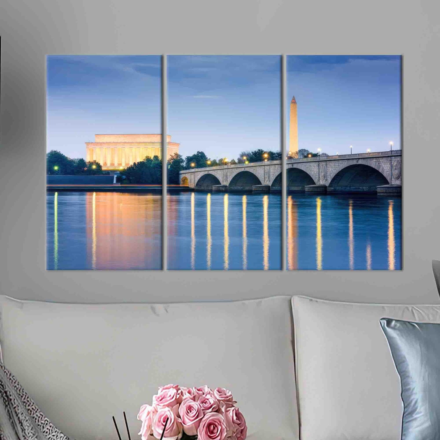 Washington City Poster, Large Printed Canvas Art, Washington Canvas Poster, City Landscape Wall Art