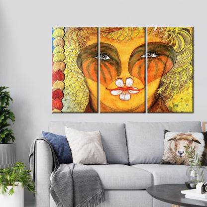 Abstract Woman Portrait 3D Canvas Print