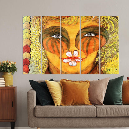 Abstract Woman Portrait 3D Canvas Print