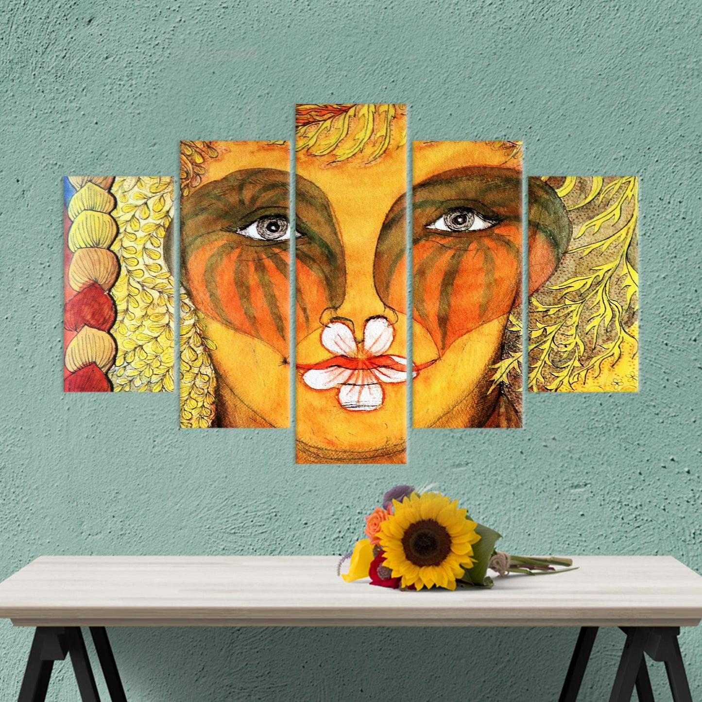 Abstract Woman Portrait 3D Canvas Print