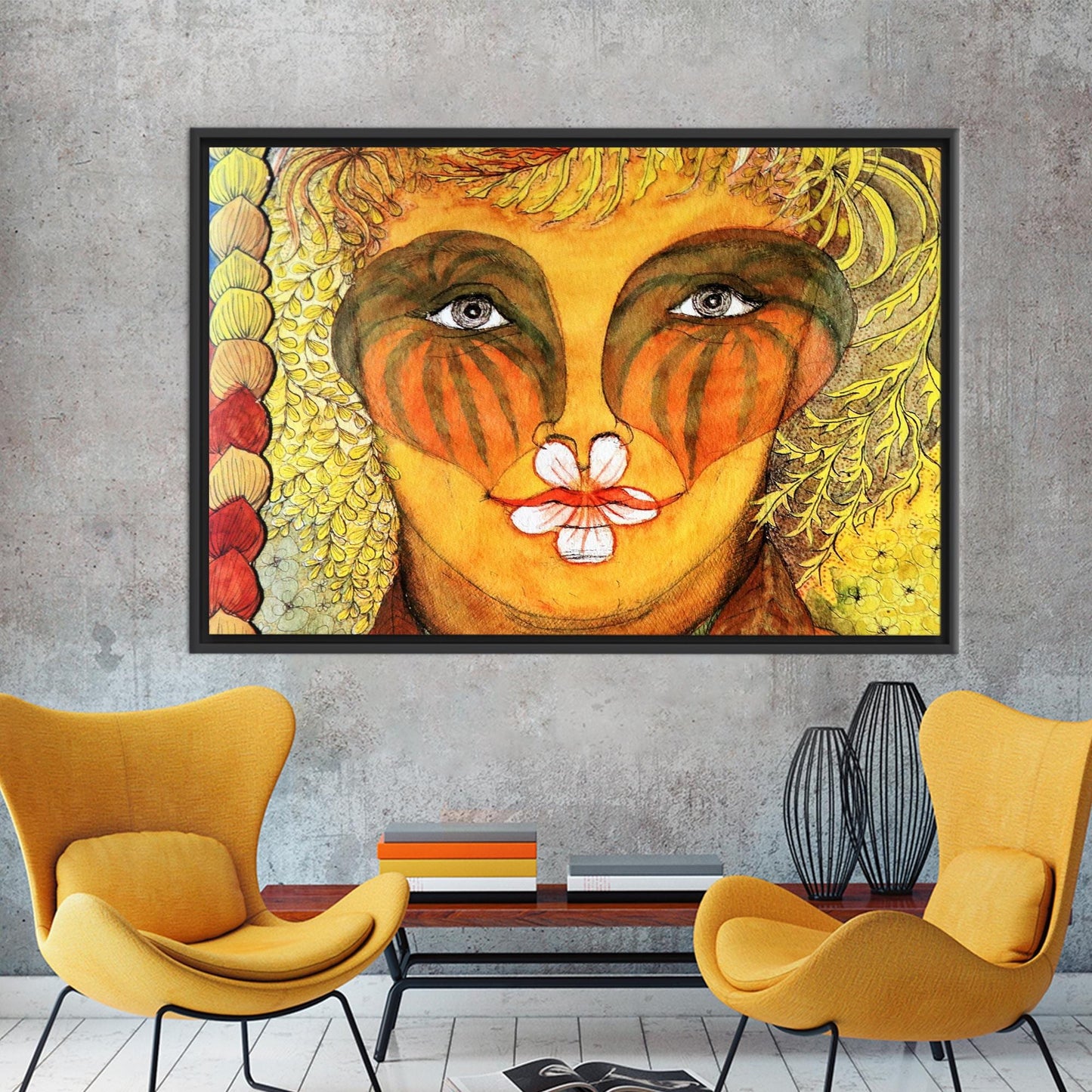 Abstract Woman Portrait 3D Canvas Print
