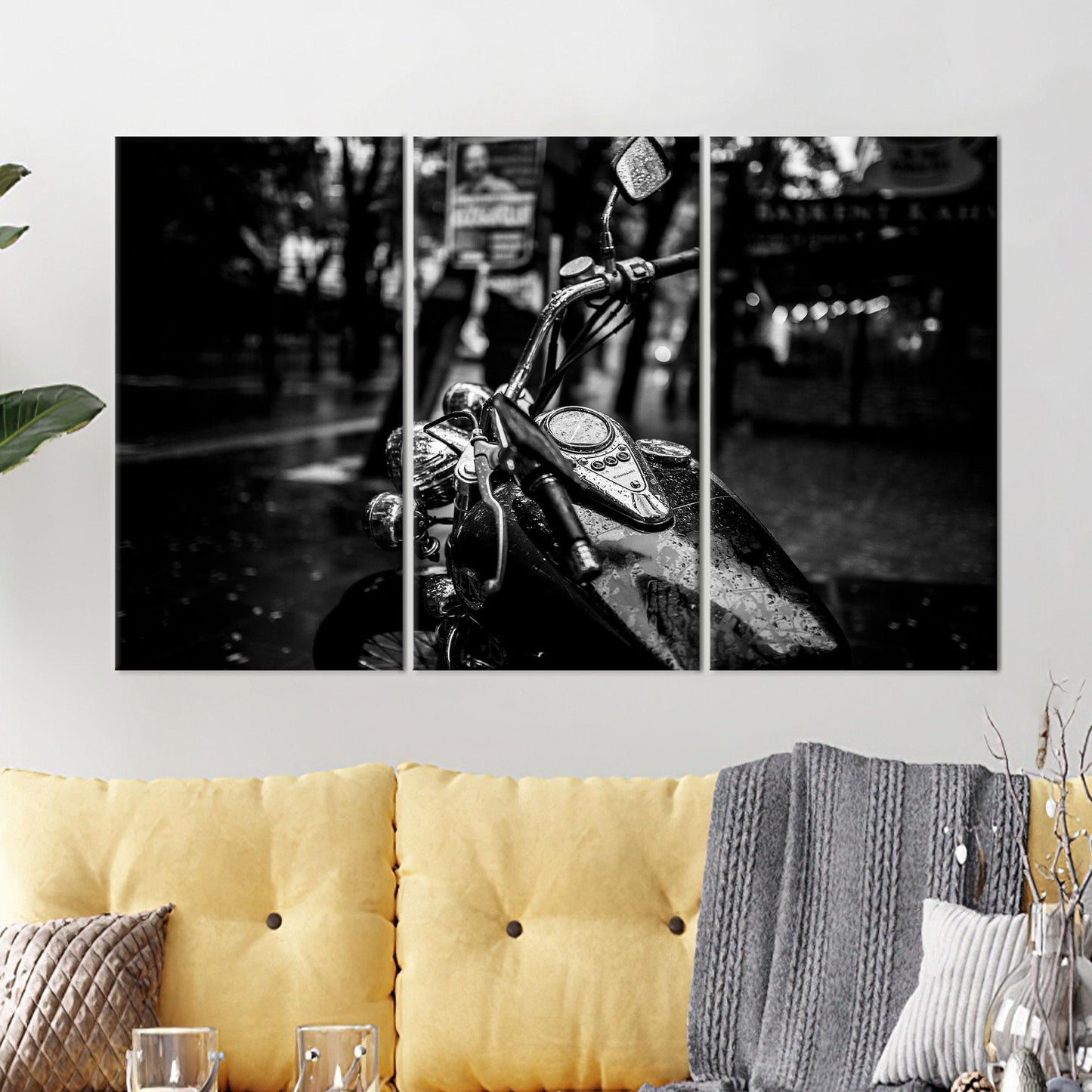 Garage Printed Motorcycle Canvas Gift - Man Cave Decor, Personalized Baby Gift