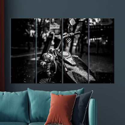 Garage Printed Motorcycle Canvas Gift - Man Cave Decor, Personalized Baby Gift