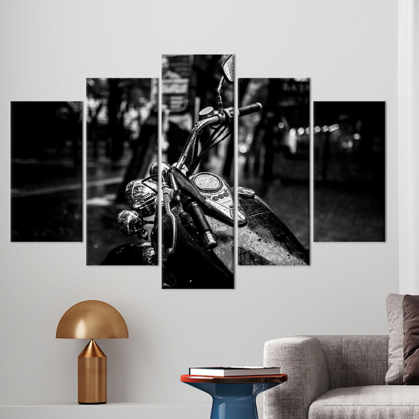Garage Printed Motorcycle Canvas Gift - Man Cave Decor, Personalized Baby Gift