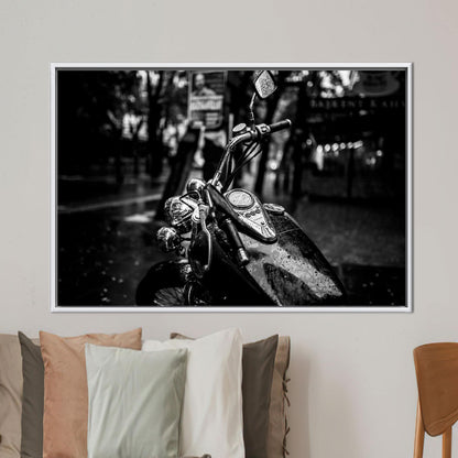 Garage Printed Motorcycle Canvas Gift - Man Cave Decor, Personalized Baby Gift