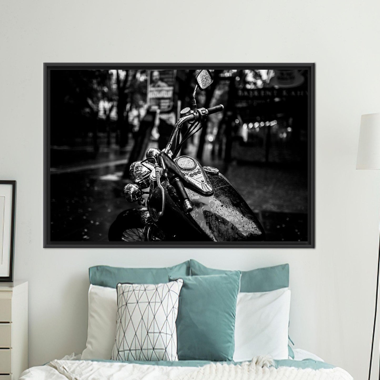 Garage Printed Motorcycle Canvas Gift - Man Cave Decor, Personalized Baby Gift