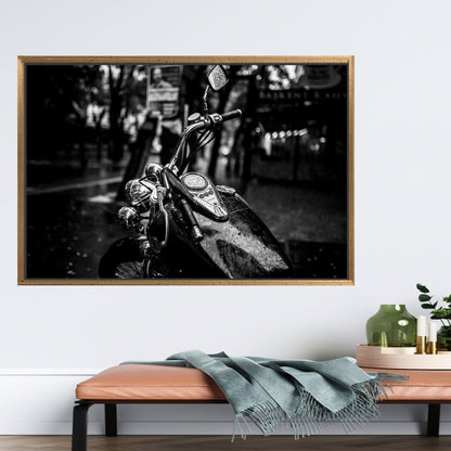 Garage Printed Motorcycle Canvas Gift - Man Cave Decor, Personalized Baby Gift