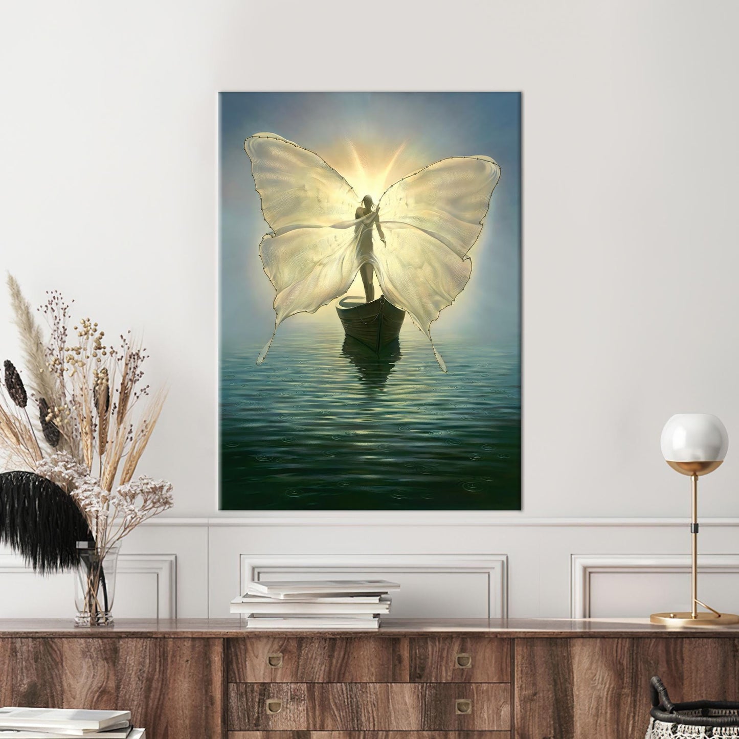 Vladimir Kush Fisherman for the Souls Canvas Art Print, Elegant Coastal Theme