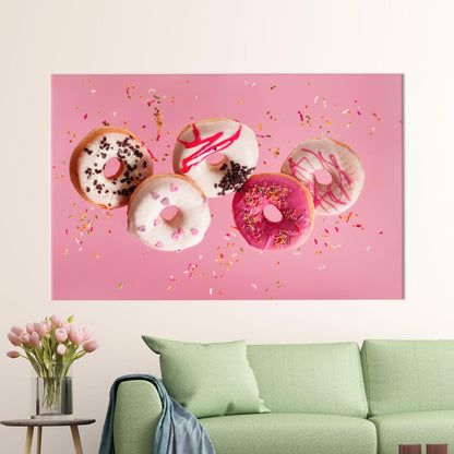 Pink Sweet Doughnuts Canvas Print