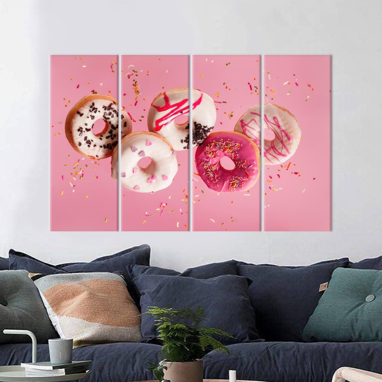 Pink Sweet Doughnuts Canvas Print