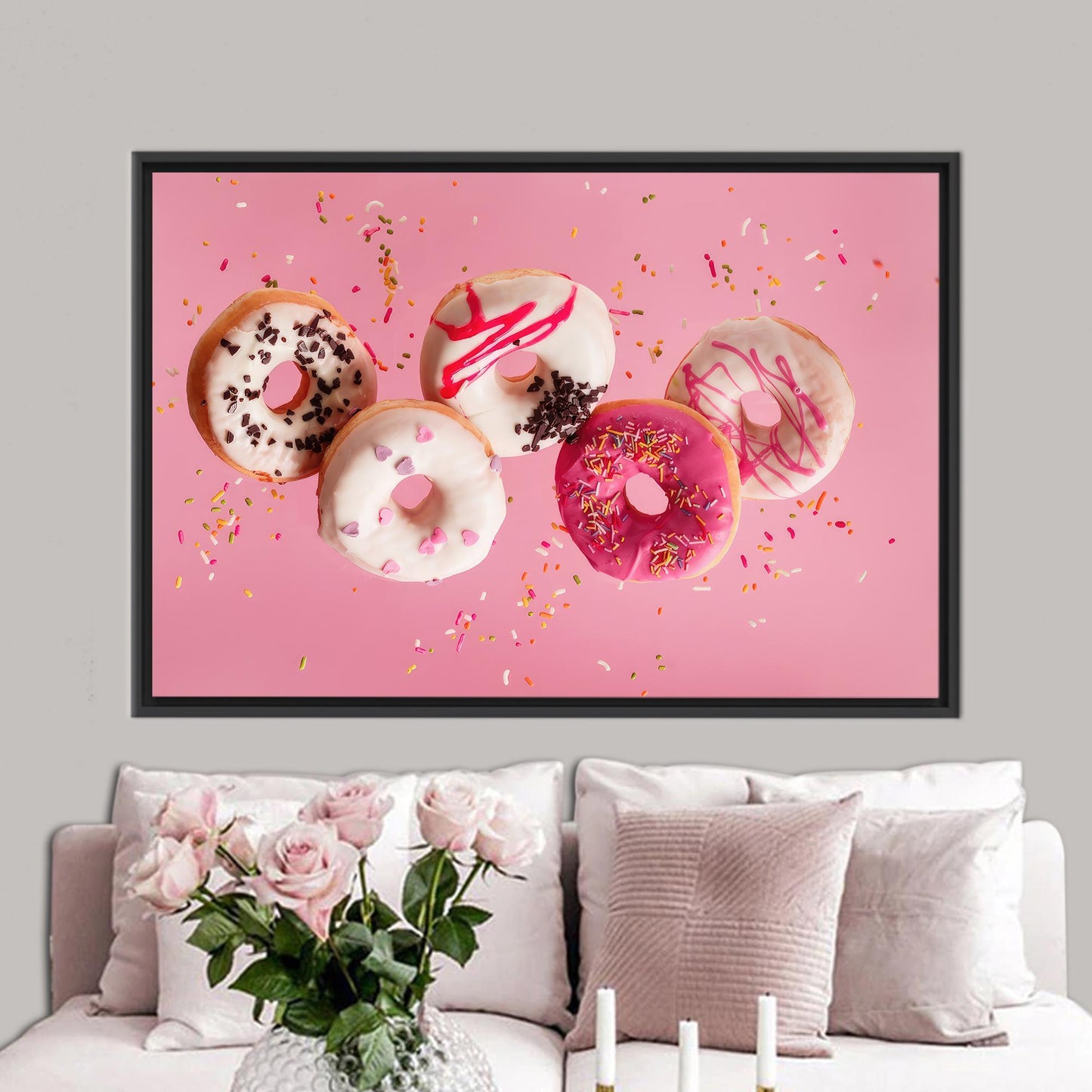 Pink Sweet Doughnuts Canvas Print