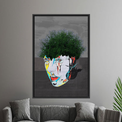Graffiti Face 3D Urban Tree Canvas Print