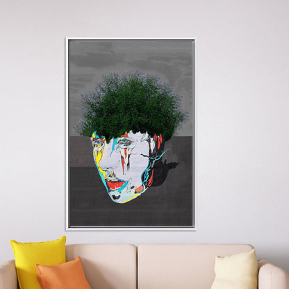 Graffiti Face 3D Urban Tree Canvas Print