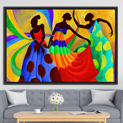 African Dancers Painting Canvas, Ethnic Art Canvas, African Women Canvas Art, Abstract Poster