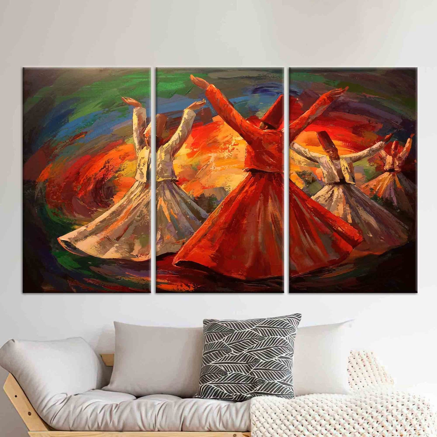 Whirling Dervish Oil Painting Muslim Canvas Print