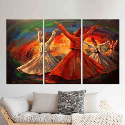 Whirling Dervish Oil Painting Muslim Canvas Print
