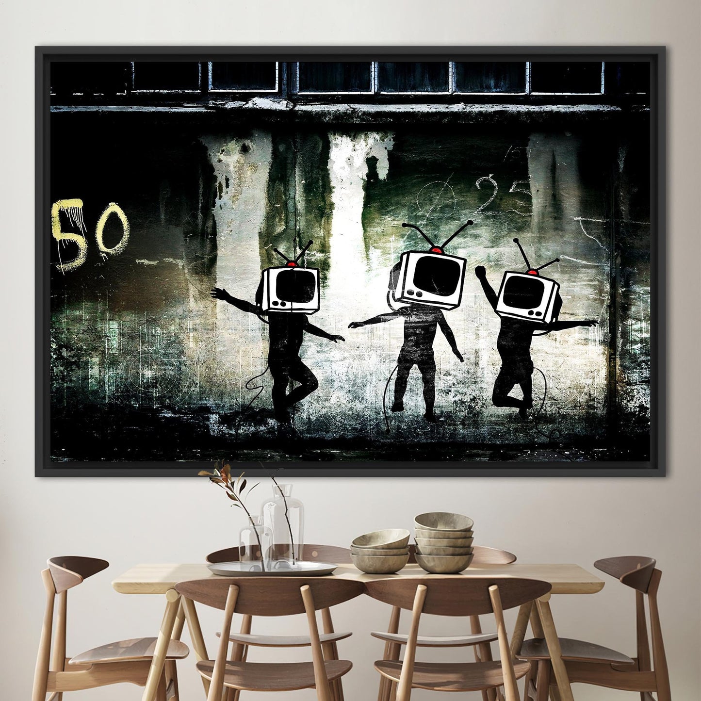 Graffiti-style TV Head Street Bold Canvas Print