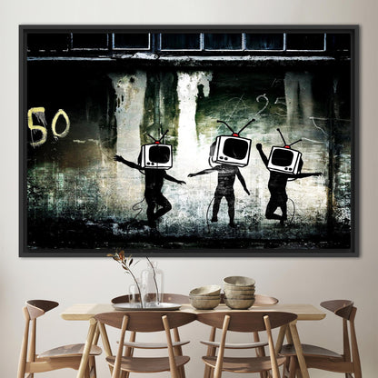 Graffiti-style TV Head Street Bold Canvas Print