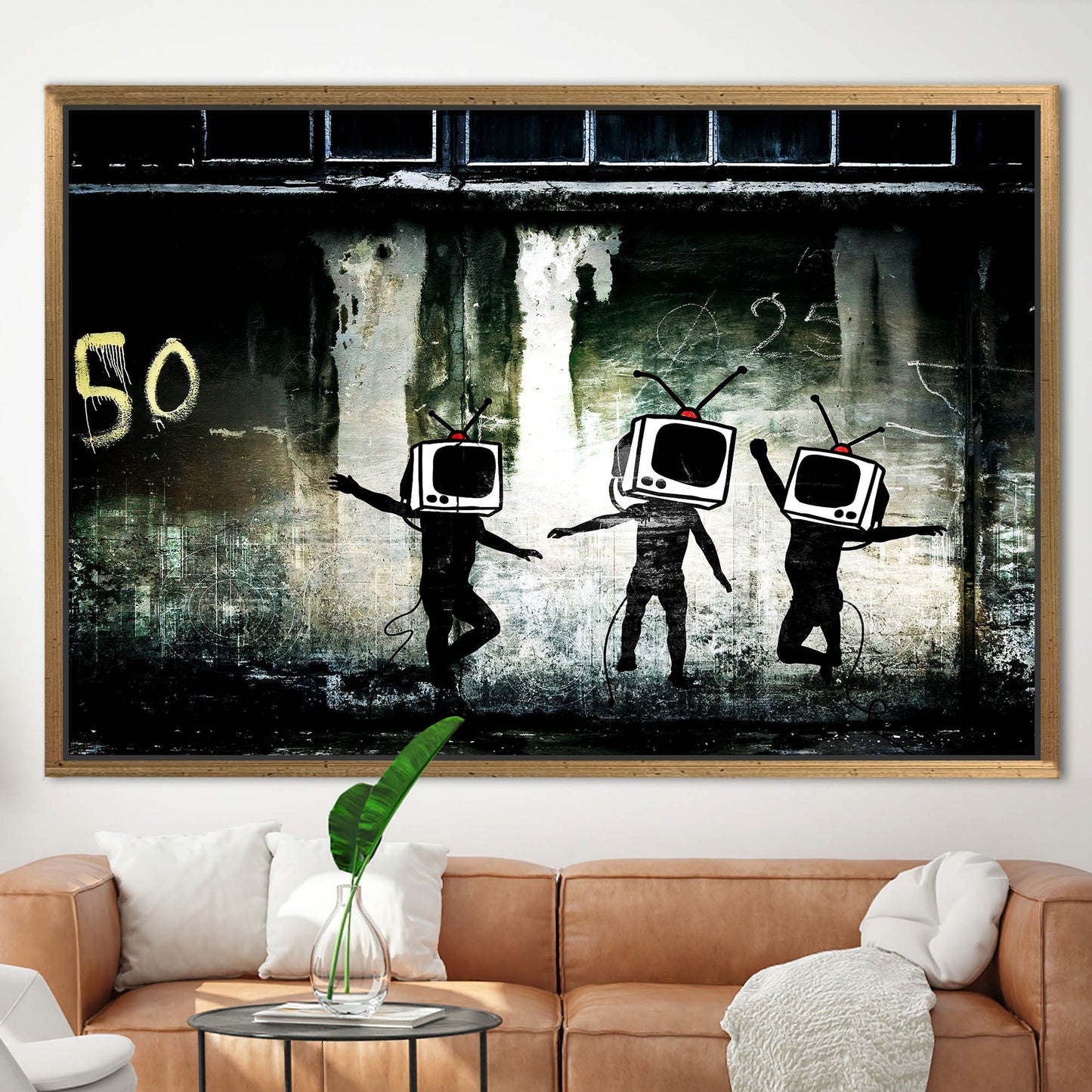 Graffiti-style TV Head Street Bold Canvas Print