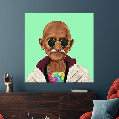 India Peace Hipster Mahatma Gandhi Canvas Print