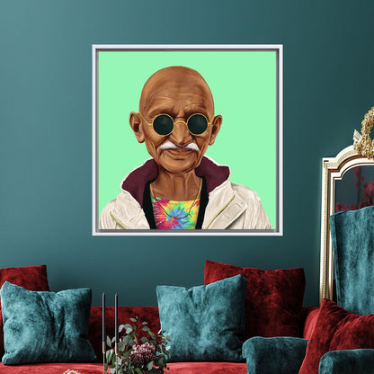 India Peace Hipster Mahatma Gandhi Canvas Print