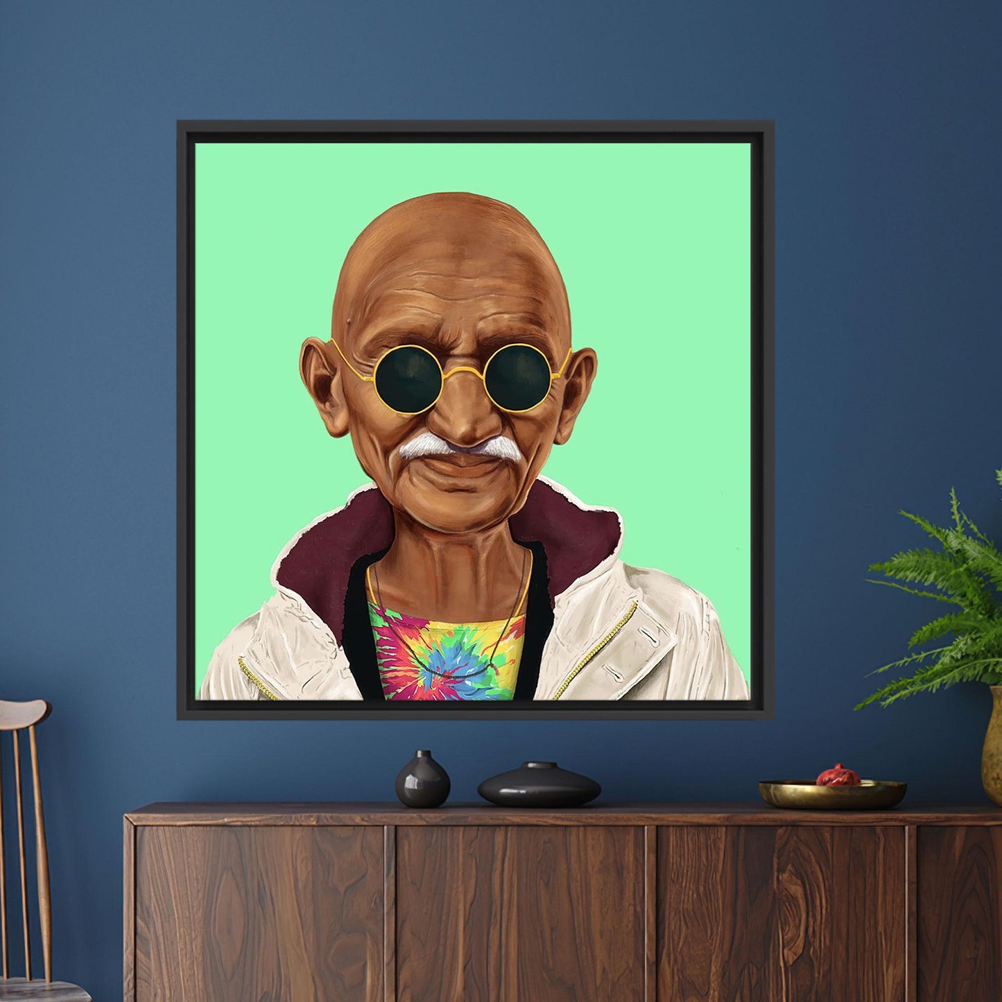 India Peace Hipster Mahatma Gandhi Canvas Print