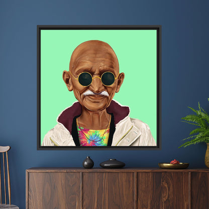 India Peace Hipster Mahatma Gandhi Canvas Print