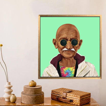 India Peace Hipster Mahatma Gandhi Canvas Print