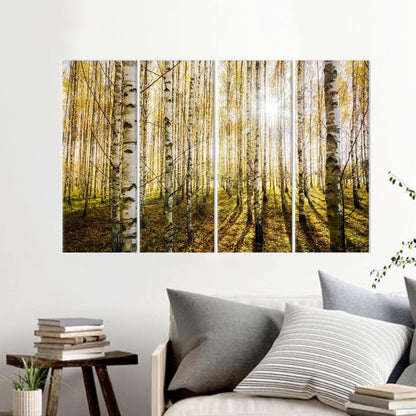 Birch Forest Canvas Wall Art - Printed Birch Trees Canvas, Birch Trees Wall Hanging, Personalized